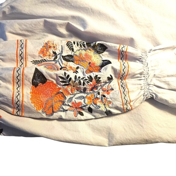 Free People Fleur Du Jour Dress White Floral Embroidery M – Boho, Festival, Folk - Picture 7 of 12